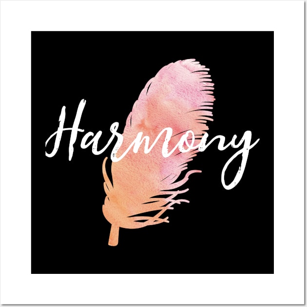 Harmony Watercolor Feather Wall Art by jutulen